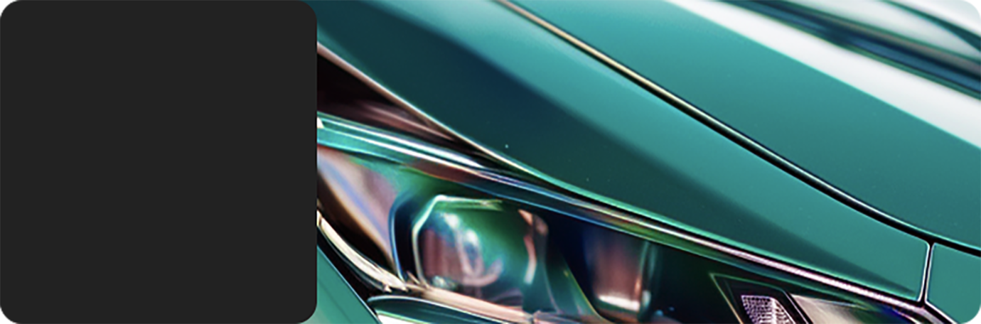 Partial view of a car illustrating no edge peeling and no shrinking issues.