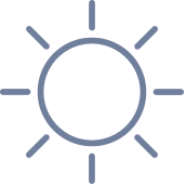 Icon representing effective heat insulation, blocking infrared rays to reduce energy use and improve comfort.