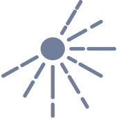 Icon representing glare reduction for clearer vision and safer, more comfortable driving.